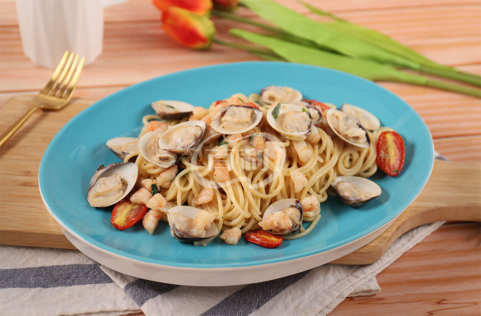 Shrimp and clam spaghetti